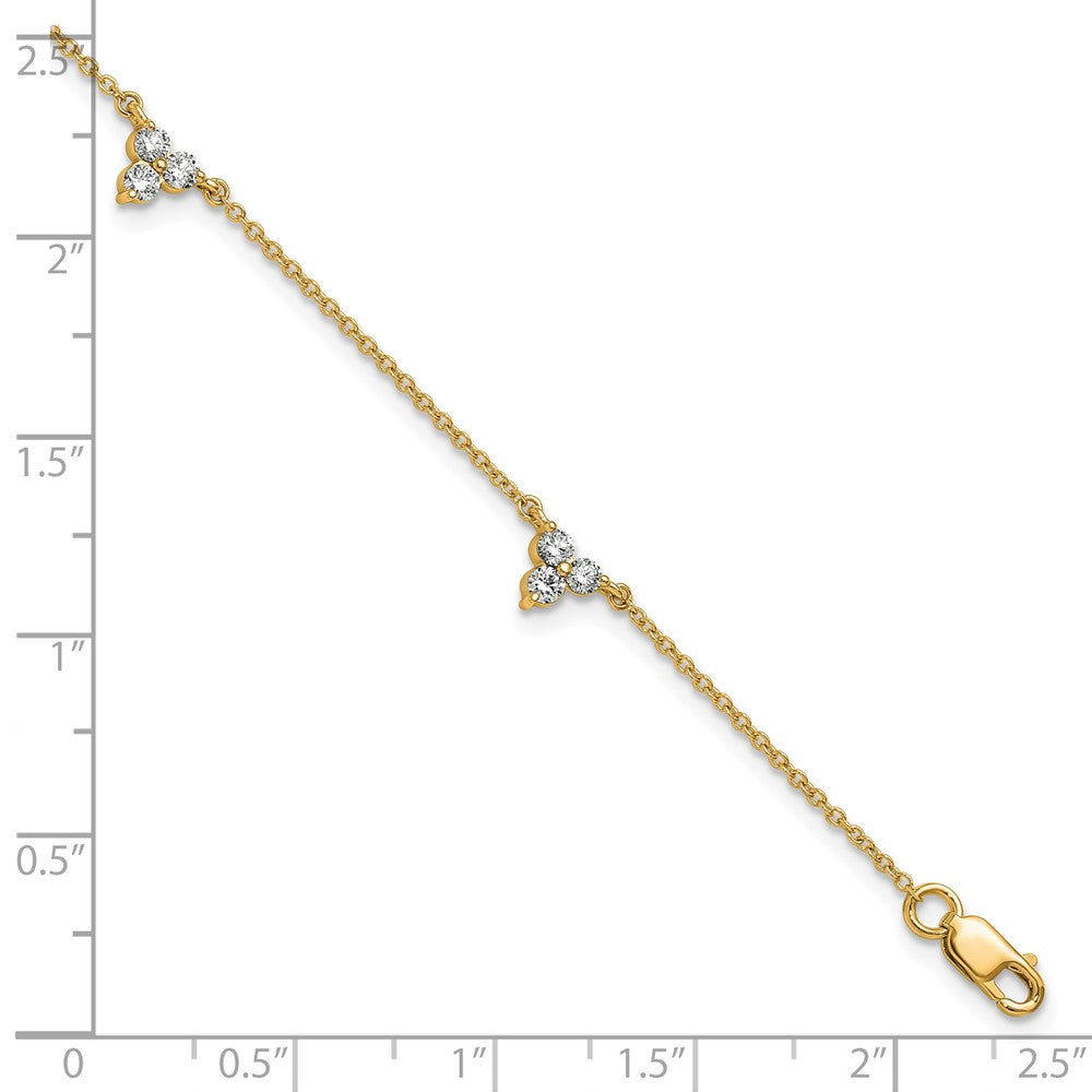 Shop Stylish 14K Gold Multi-Station Diamond Bracelet - 7 Inch Length, Affordable!