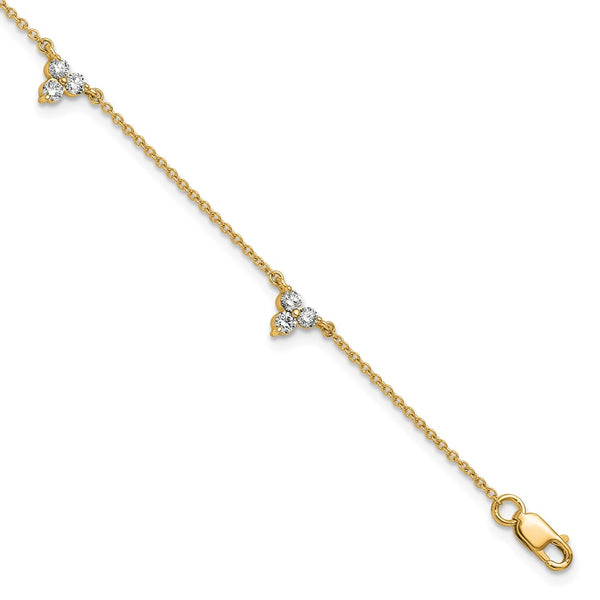 14K Gold Multi-Station Diamond Bracelet - 7 Inch Length