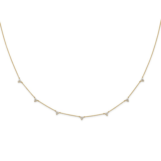 Buy 14K Gold Multi-Station Diamond Necklace - 16 Inches, Stylish Luxury!