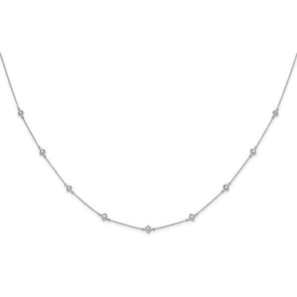 14K White Gold Multi-Station Diamond Necklace - Style GR1-1007622