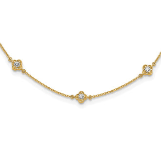Exclusive 14K Gold Multi-Station Diamond Necklace - Stylish & Affordable Luxury