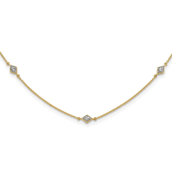 14K Gold Multi-Station Diamond Necklace - Style GR1-1017519