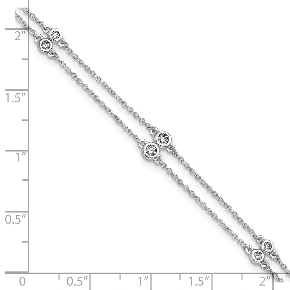Shop 14K White Gold Double Strand Bracelet with Diamonds - Stylish Luxury