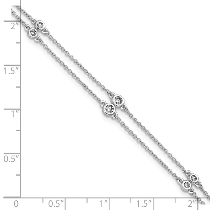 Shop 14K White Gold Double Strand Bracelet with Diamonds - Stylish Luxury-5