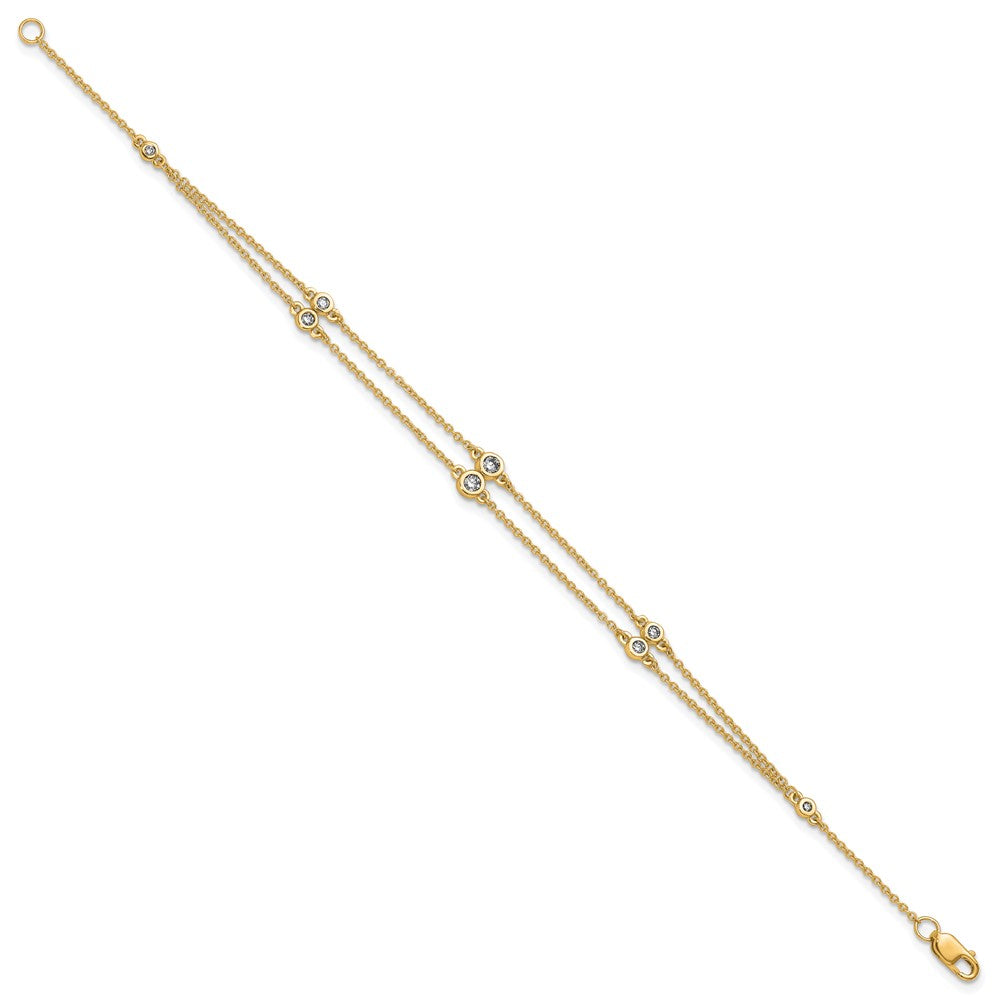 Buy Stylish 14K Gold Double Strand Bracelet with Multi-Station Diamonds
