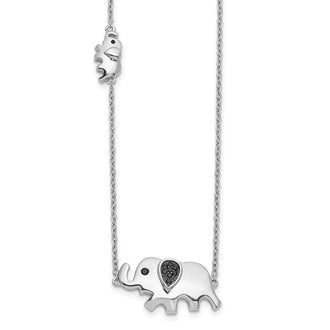 Shop Stylish 14K White Gold 18-Inch Necklace with Black Diamond Pendant