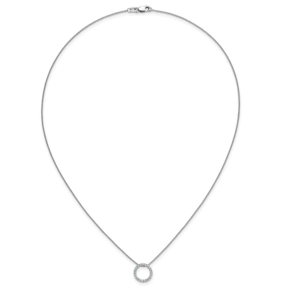 Exclusive 14K White Gold Diamond Circle Pendant Necklace - 18" Length, Affordable Price