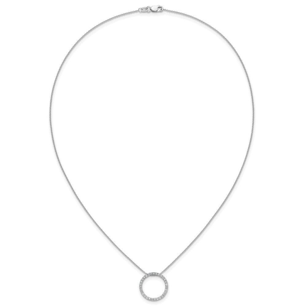 Buy 14K White Gold Diamond Circle Pendant Necklace - 18" Stylish & Affordable