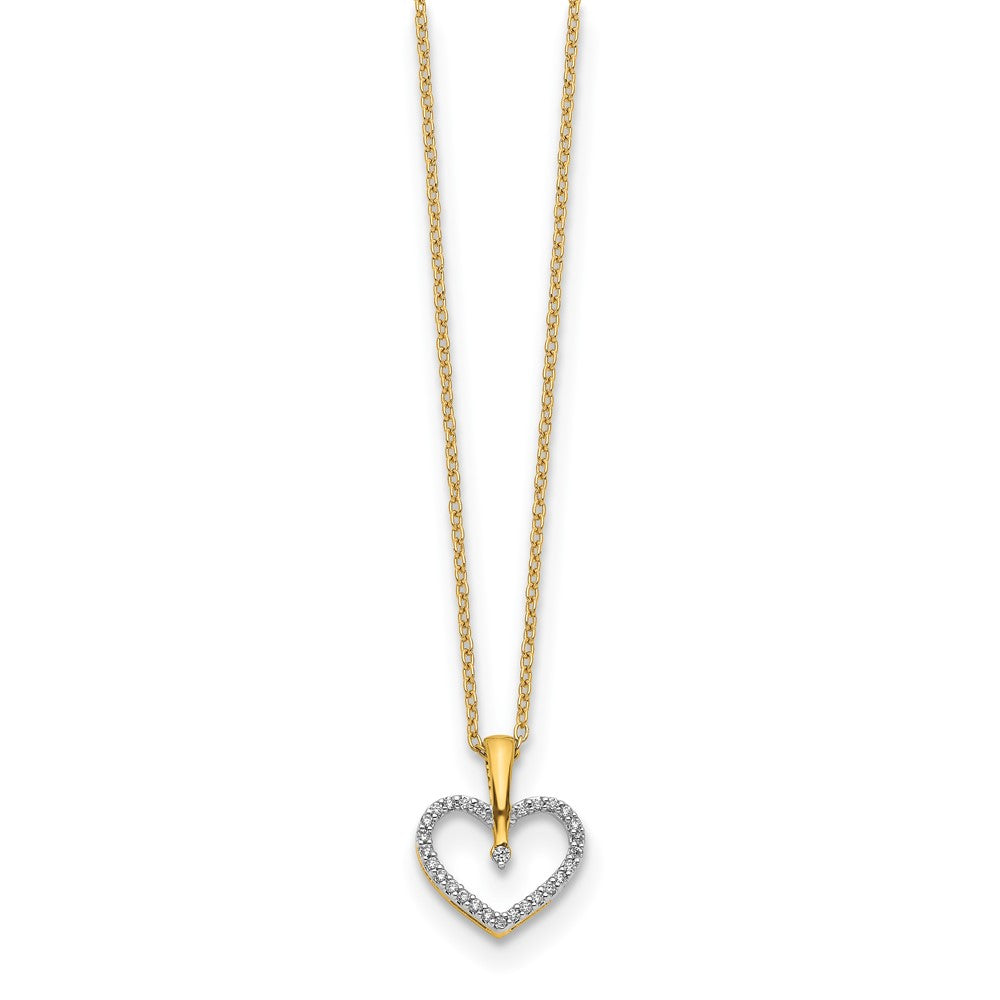Exclusive 14K Yellow Gold Heart Pendant Necklace with Diamonds - Stylish Value!