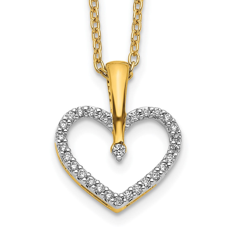 Exclusive 14K Yellow Gold Heart Pendant Necklace with Diamonds - Stylish Value!