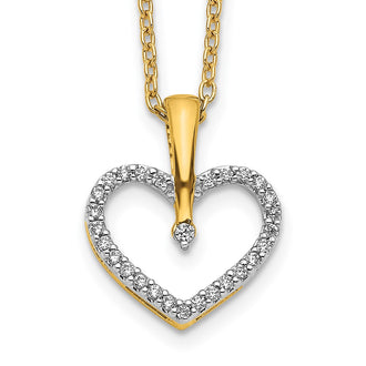 Exclusive 14K Yellow Gold Heart Pendant Necklace with Diamonds - Stylish Value!