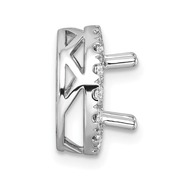 14K White Gold 2.5 Carat Lab-Grown Diamond Halo Pendant
