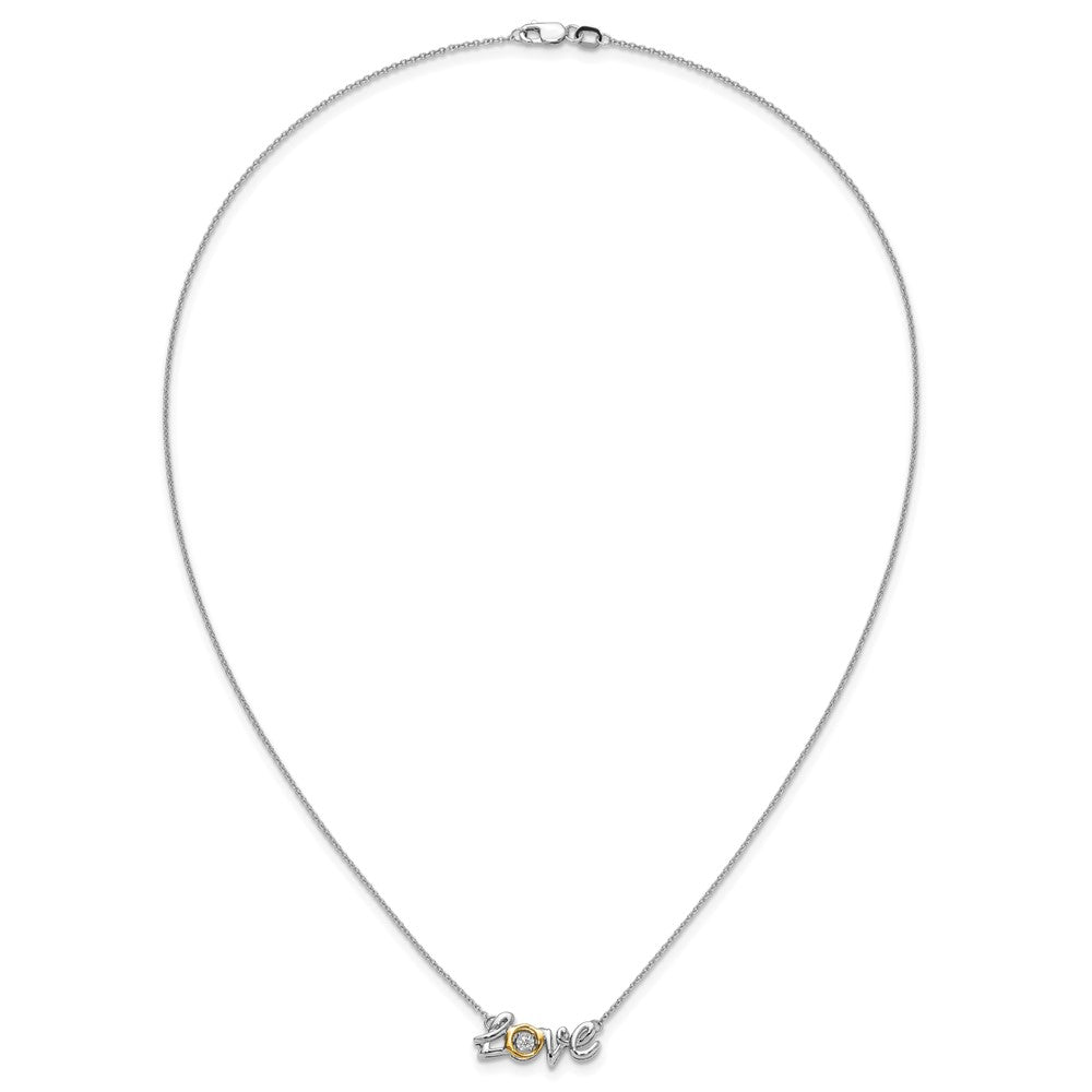 Buy Stylish 14K Two-Tone LOVE Diamond Pendant Necklace - 18 Inches