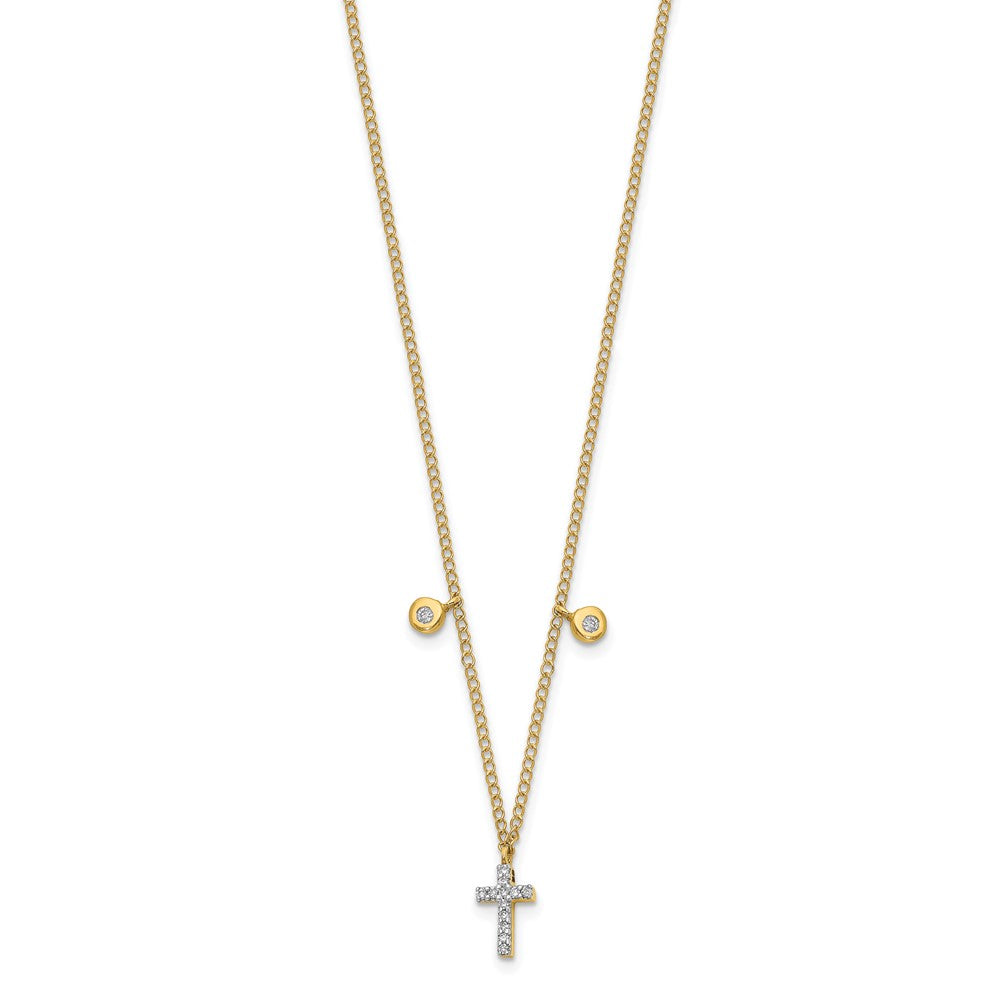 Buy Stylish 14K Gold Diamond Cross Necklace - 18 Inch, Luxury Value