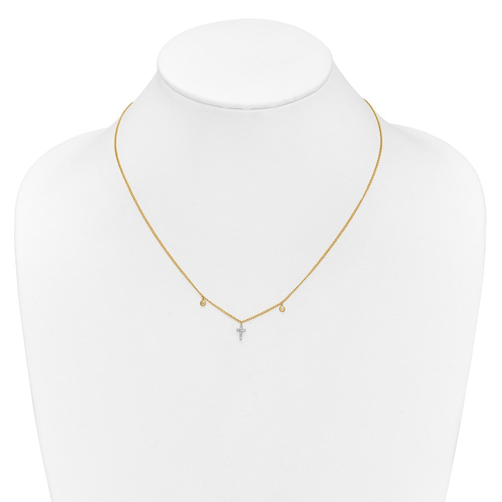 Buy Stylish 14K Gold Diamond Cross Necklace - 18 Inch, Luxury Value