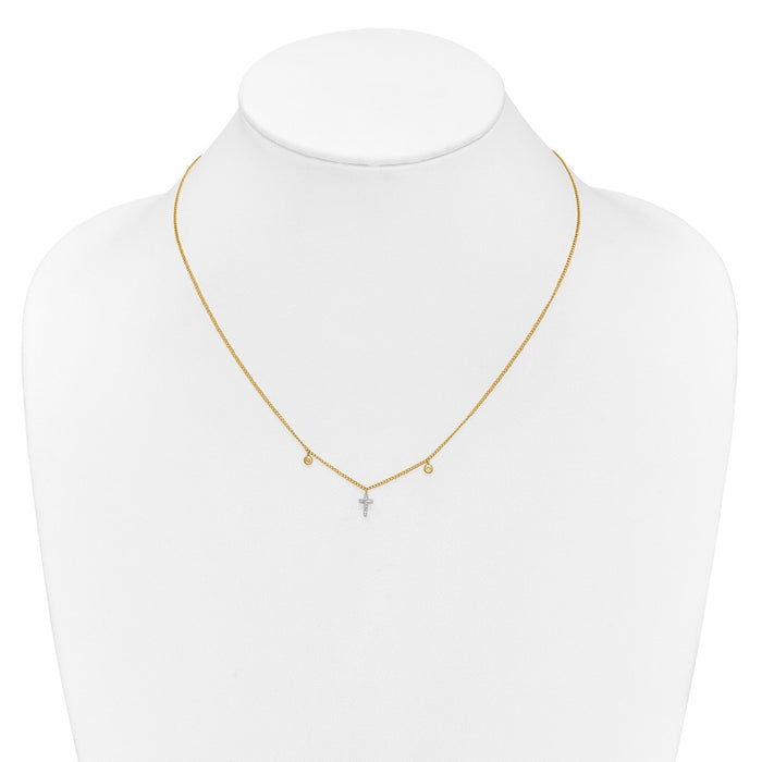 Buy Stylish 14K Gold Diamond Cross Necklace - 18 Inch, Luxury Value-3