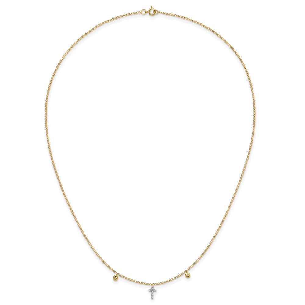 Buy Stylish 14K Gold Diamond Cross Necklace - 18 Inch, Luxury Value