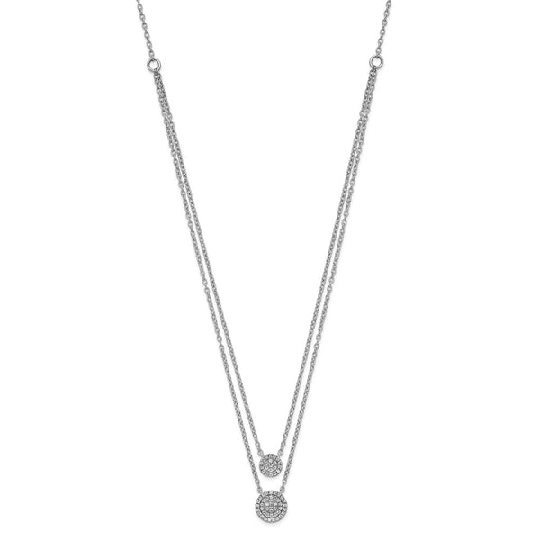 14K White Gold Double Strand Necklace - 18 Inches - Style GR1-1007807