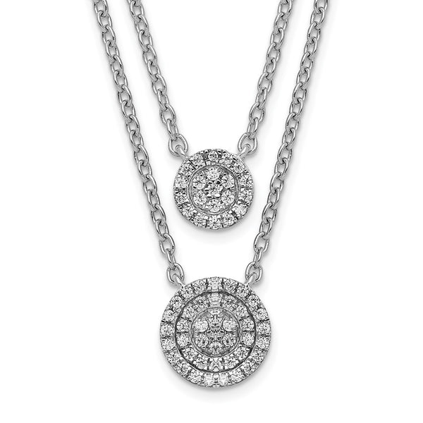 14K White Gold Double Strand Necklace - 18 Inches - Style GR1-1007807