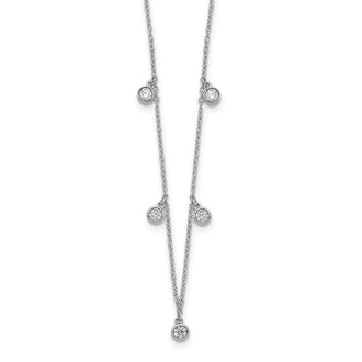 Buy 14K White Gold 18-Inch Necklace with 5 Diamond Stations - Stylish Value!