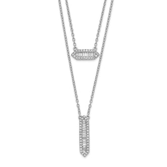High-Quality 14K White Gold Double Strand Necklace - 18 Inches, Stylish Value