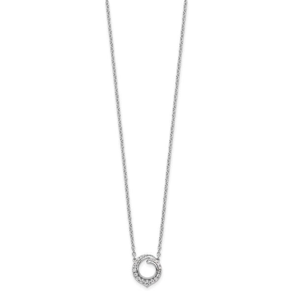 14K White Gold Diamond Necklace - 18"