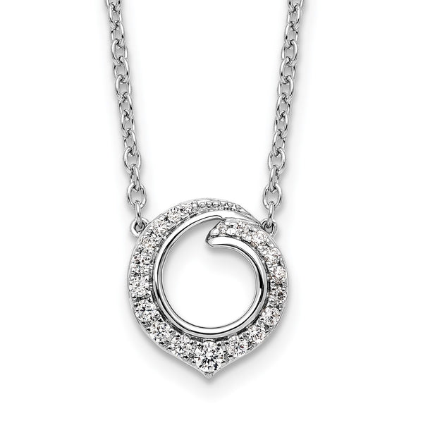 14K White Gold Diamond Necklace - 18"