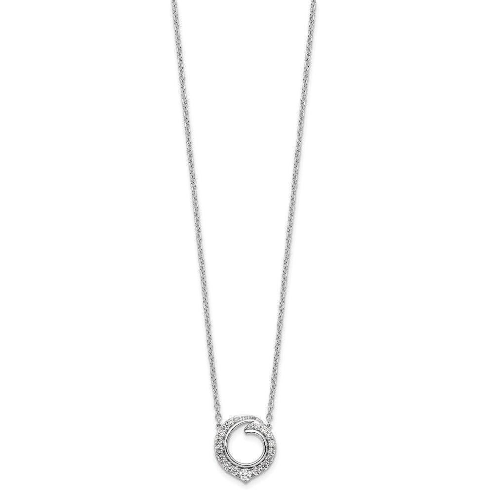 Buy 14K White Gold Elegant Circle Diamond Necklace - 18", Stylish Value