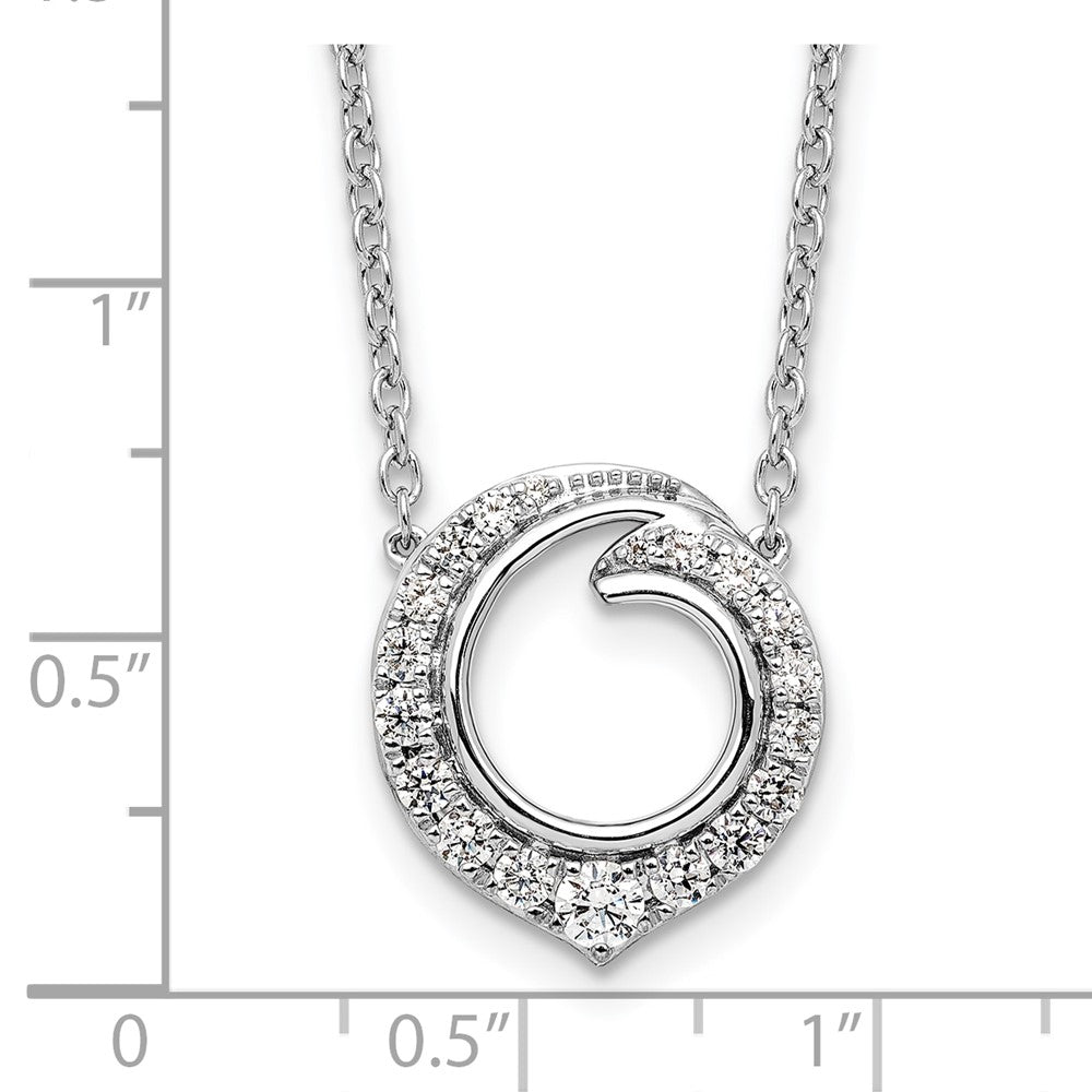 Buy 14K White Gold Elegant Circle Diamond Necklace - 18", Stylish Value