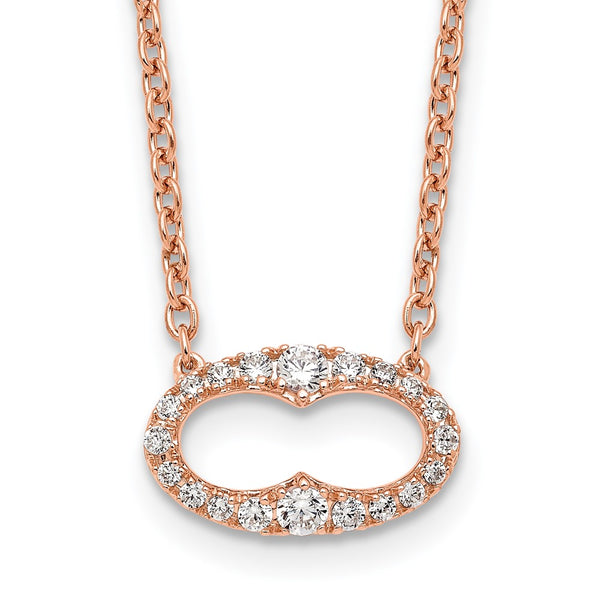14K Rose Gold Fancy Diamond Necklace - 18 Inches