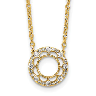 Shop 14K Gold Fancy Circle Diamond Necklace - 18 Inches | Stylish Luxury Jewelry