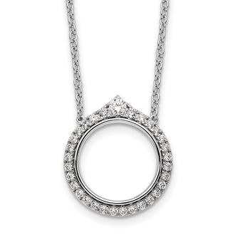 Buy 14K White Gold Elegant Circle Diamond Necklace - 18" Stylish Luxury Jewelry