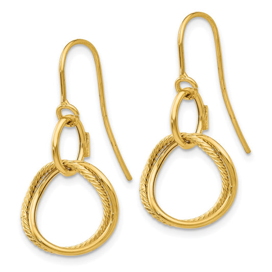 Shop Stylish 14K Gold Small Twisted Circle Hook Earrings - Affordable Luxury