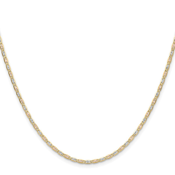 14K Tri-Color Gold 2.0mm Pavé Valentino Chain - Style GR1-1007823