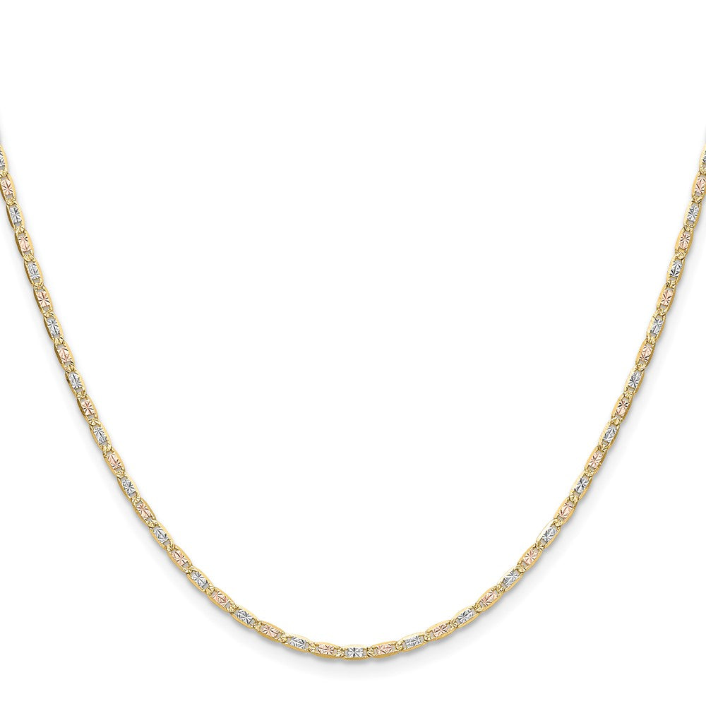 Buy Exclusive 14K Tri-Color Gold 2.0mm Pav Valentino Chain - Stylish Luxury!