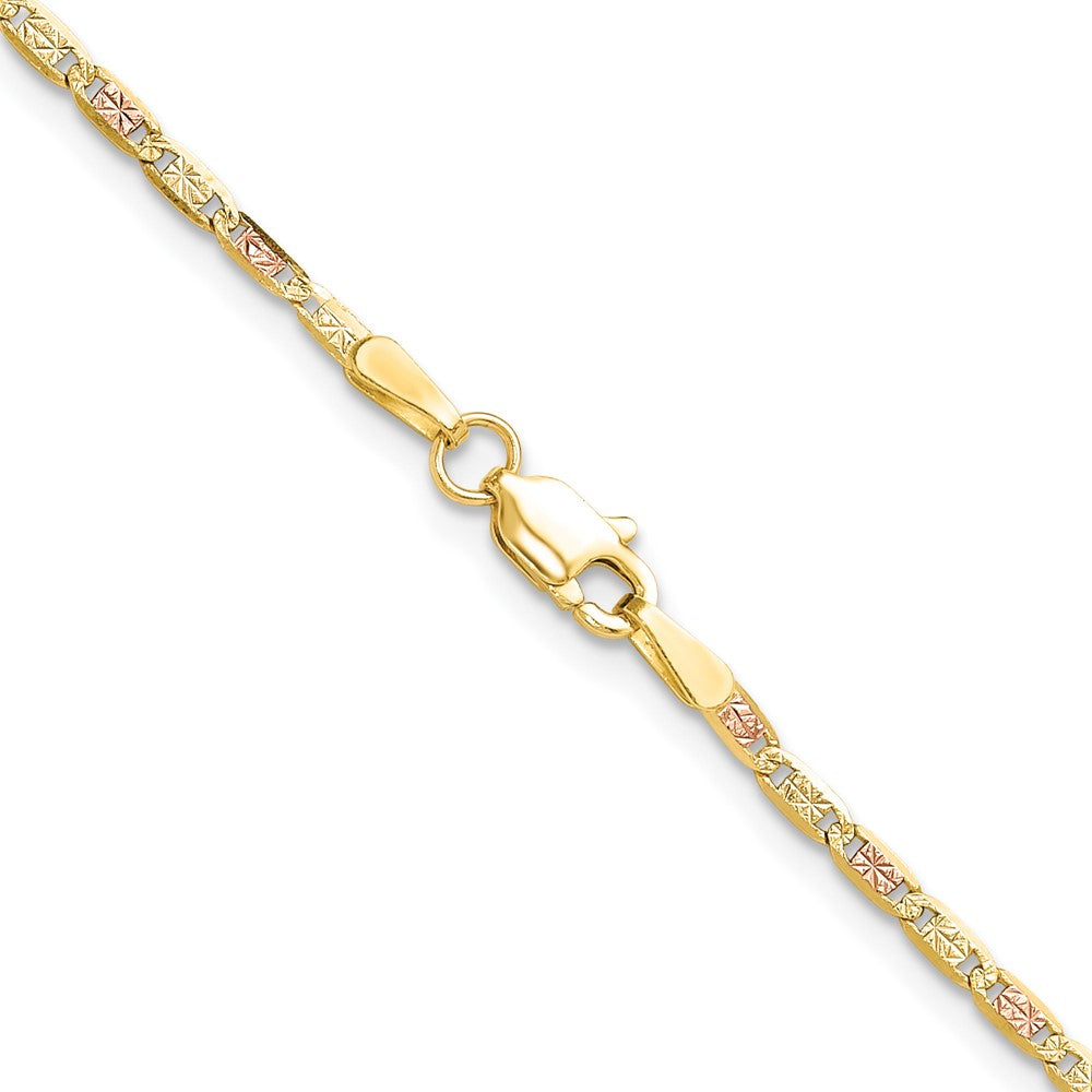 Buy Exclusive 14K Tri-Color Gold 2.0mm Pav Valentino Chain - Stylish Luxury!