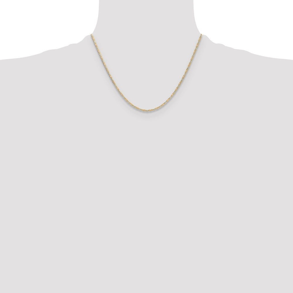 Buy Exclusive 14K Tri-Color Gold 2.0mm Pav Valentino Chain - Stylish Luxury!