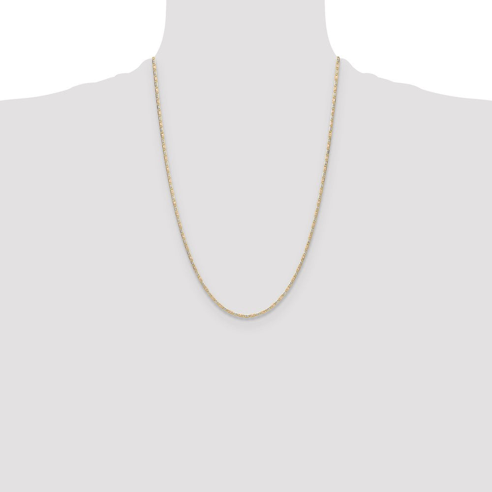 Buy 14K Tri-Color Gold 2.0mm Pav Valentino Chain - Stylish Luxury Jewelry