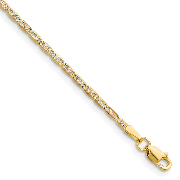 14K Tri-Color Gold 2.0mm Pavé Valentino Chain - Style GR1-1017632
