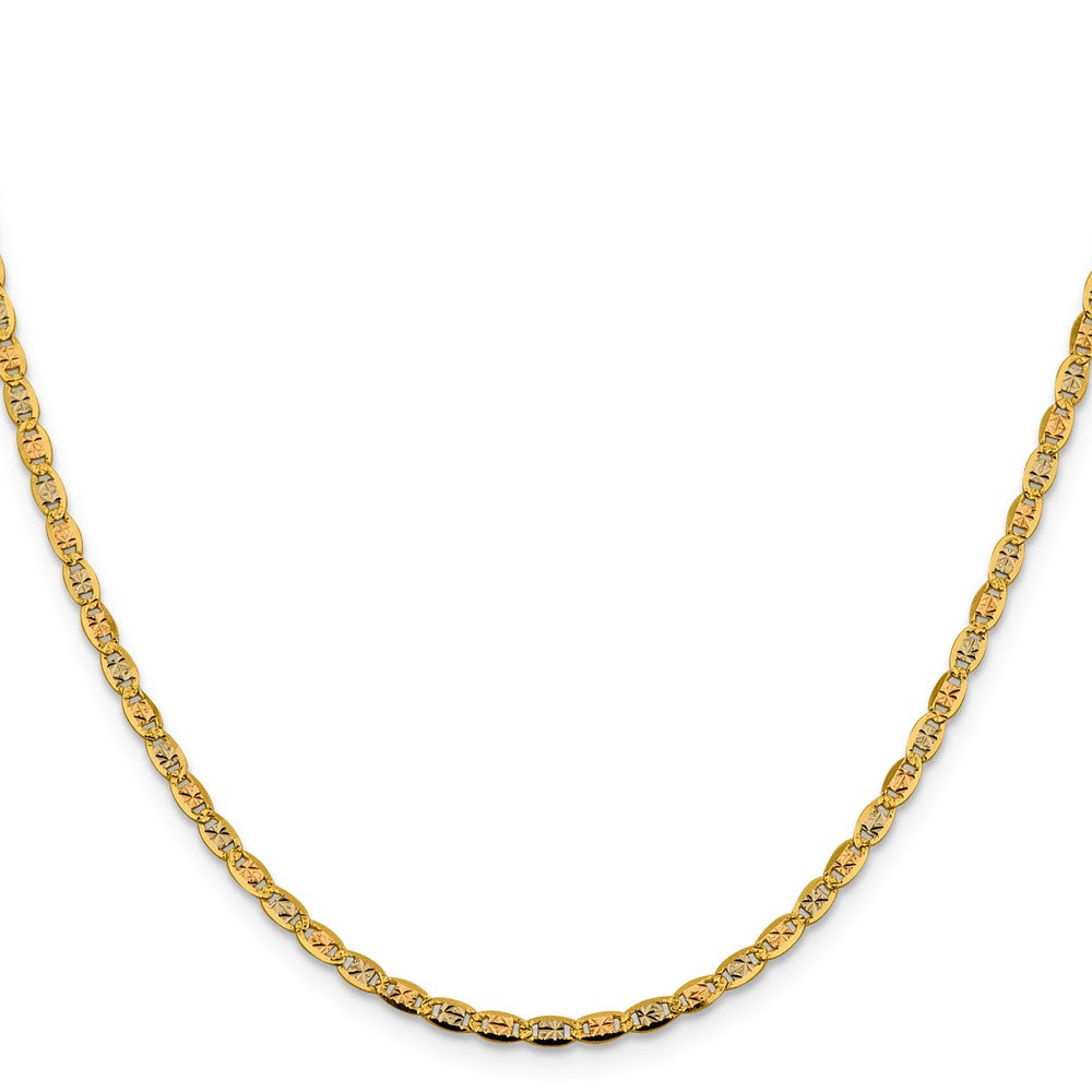 Buy Stylish 14K Tri-Color Valentino Chain - 24 Inch, 2.75mm Lobster Clasp