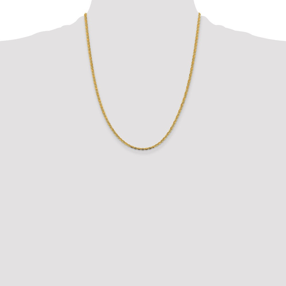 Shop 14K Tri-Color Valentino Chain - 22 Inch, 2.75mm, Stylish Lobster Clasp