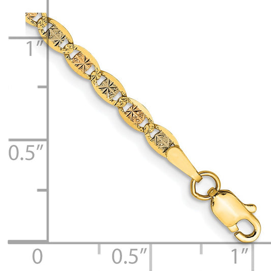 Exclusive 14K Tri-Color Valentino Bracelet - 7 Inch, 2.75mm, Stylish Value!