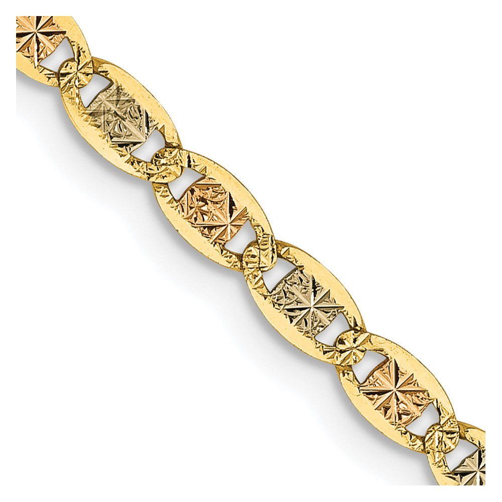 Buy Stylish 14K Tri-Color Valentino Chain - 24 Inch, 2.75mm Lobster Clasp