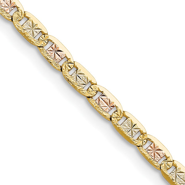 14k Tri-Color Gold 3.2mm Pavé Valentino Chain - Style GR1-1007833