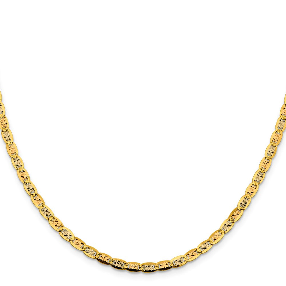 Buy 14K Tri-Color Valentino Chain - 22 Inch, 3.8mm, Stylish Lobster Clasp