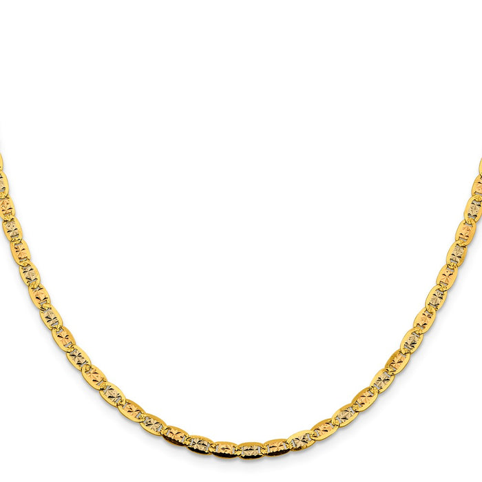 Buy 14K Tri-Color Valentino Chain - 22 Inch, 3.8mm, Stylish Lobster Clasp-2