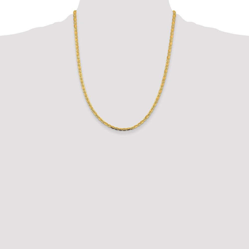 Buy 14K Tri-Color Valentino Chain - 22 Inch, 3.8mm, Stylish Lobster Clasp