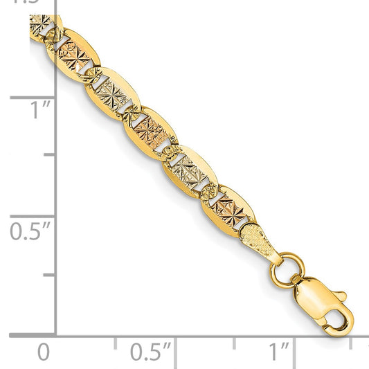 Buy 14K Tri-Color Valentino Bracelet - 7 Inch, 3.8mm, Stylish Design
