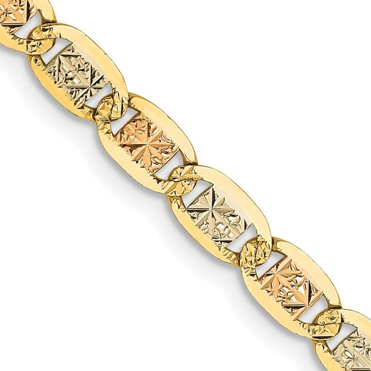 Exclusive 14K Tri-Color Valentino Chain - 26 Inch, 3.8mm, Stylish Lobster Clasp