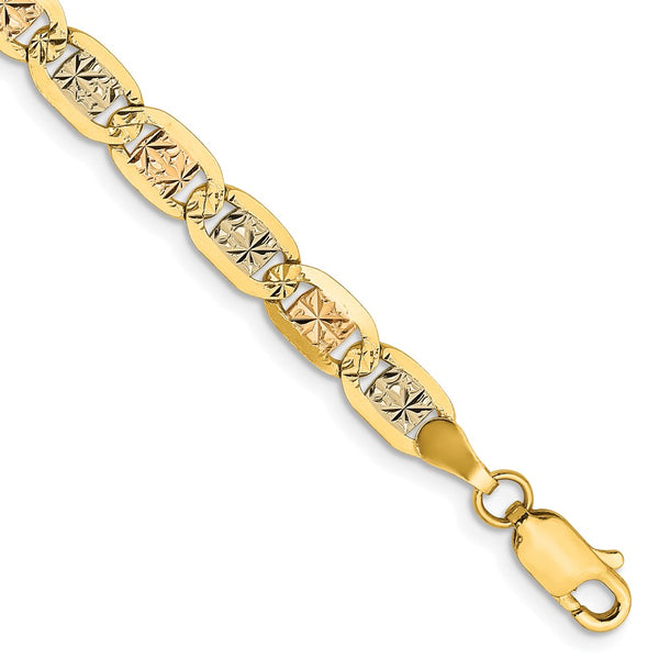 14K Tri-Color Gold 4.65mm Pavé Valentino Chain